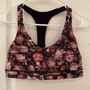 Lululemon Energy Bra Nulux Peony Multi Size 10